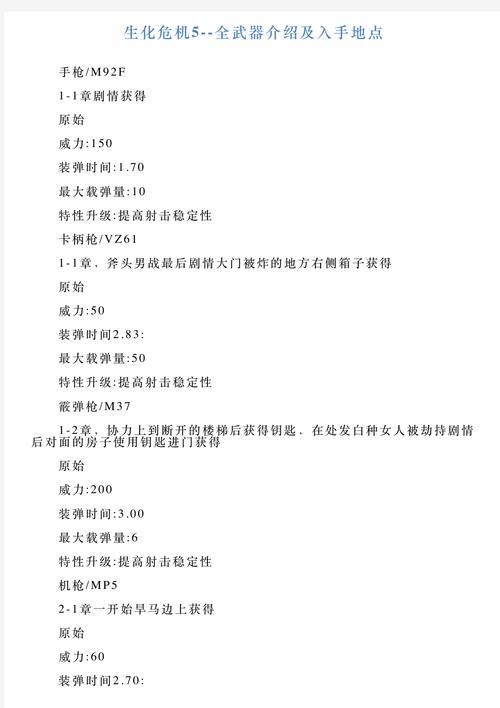 生化危机5武器获得方法，生化危机5武器如何全部获得